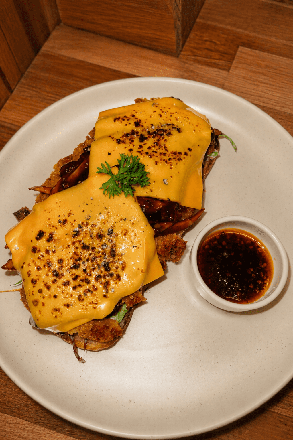 Sourdough Gochujang Chicken Katsu with cheese